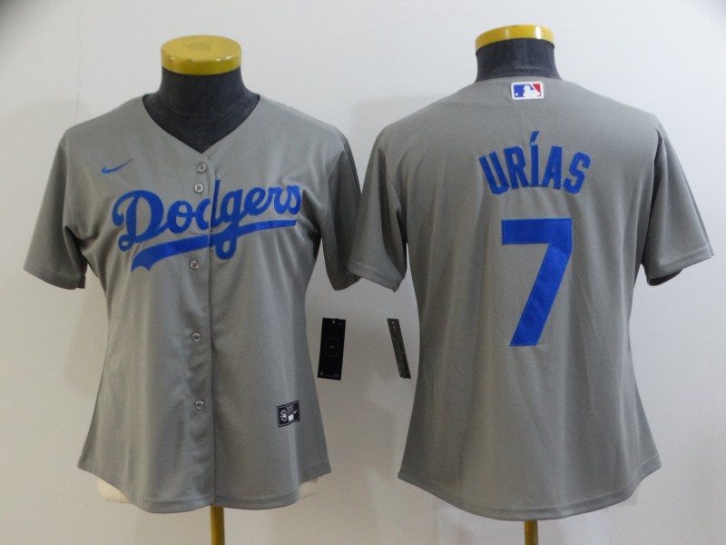 Women's Los Angeles Dodgers #7 Julio Urias Grey Cool Base Stitched Jersey(Run Small) Women's Los Angeles Dodgers #7 Julio Urias Grey Cool Base Stitched Jersey(Run Small)